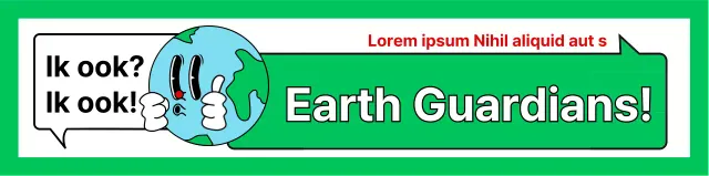 Promoot een milieucampagne met een leuke groen-witte illustratie van de aarde