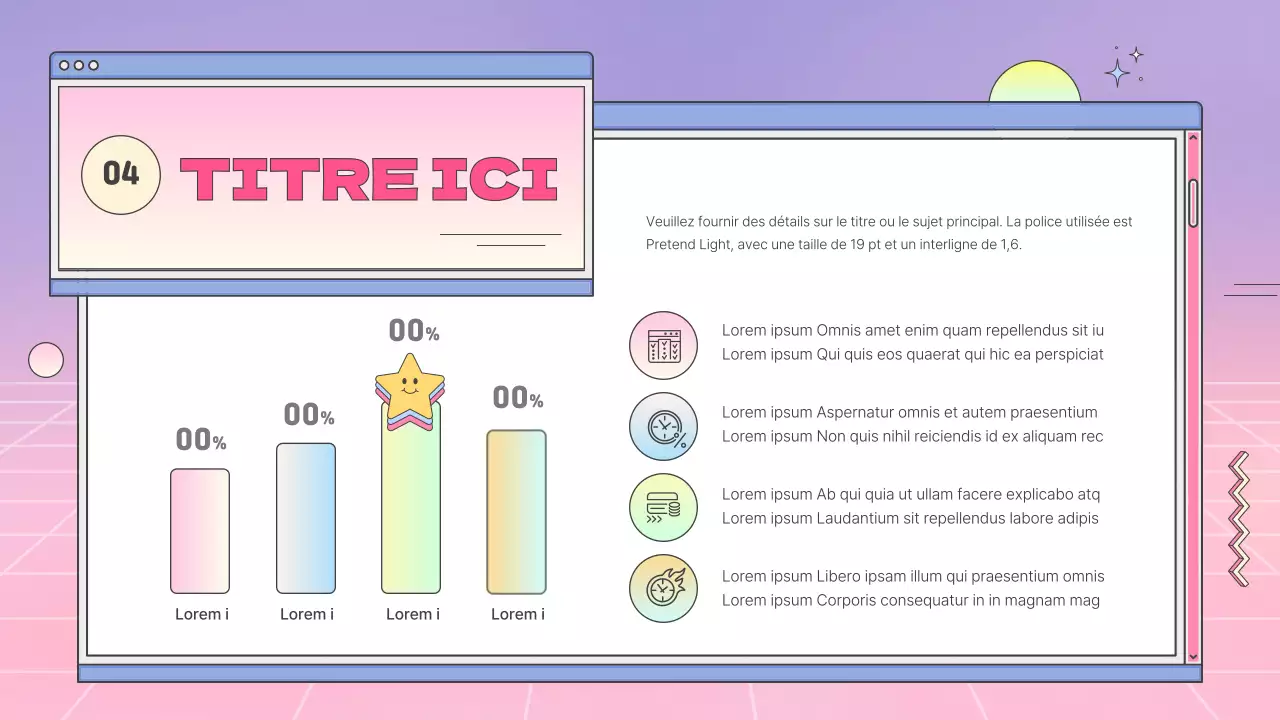 Un profil d'entreprise kitsch avec des dégradés roses