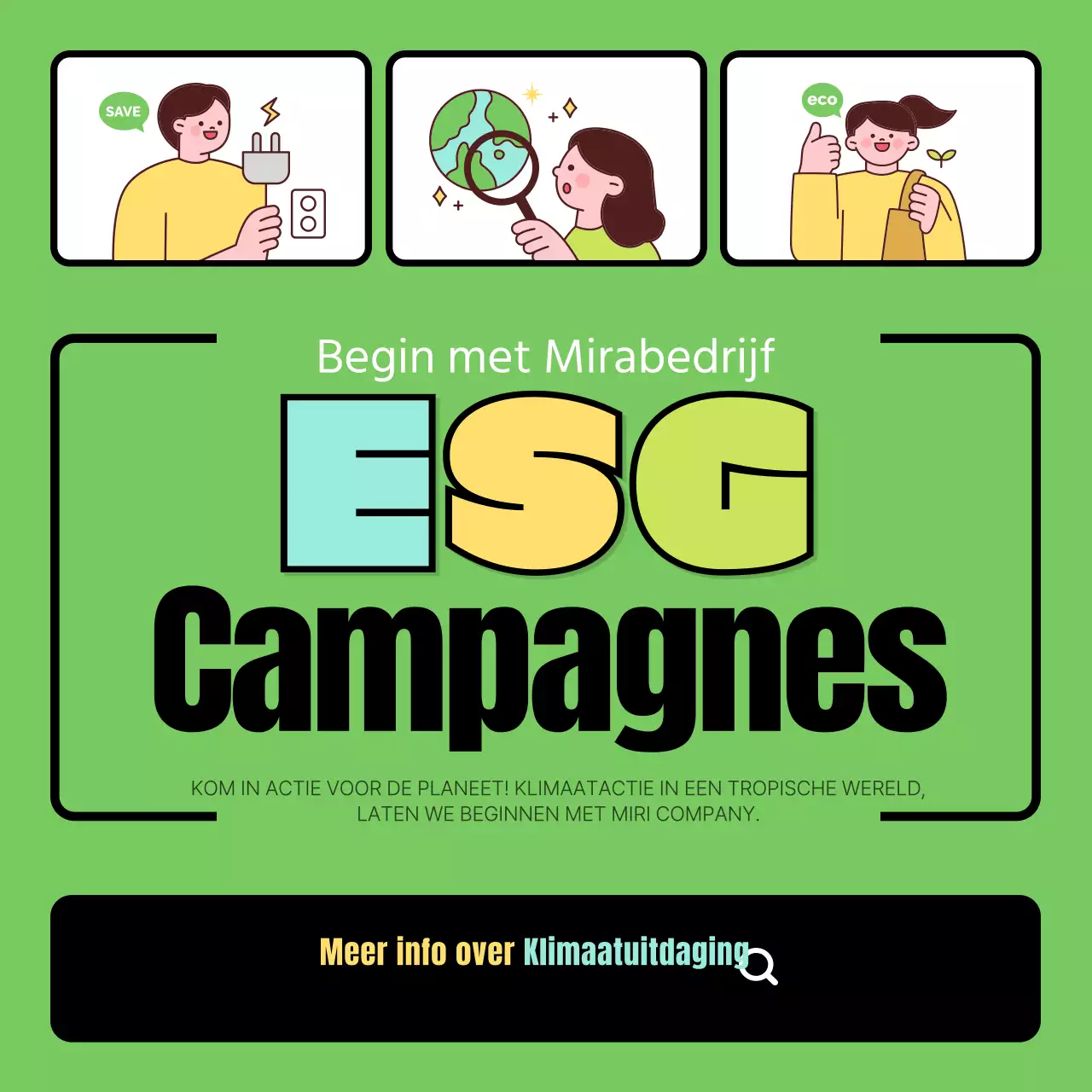 Promoot een eenvoudige magenta en gele klimaatactie-uitdaging