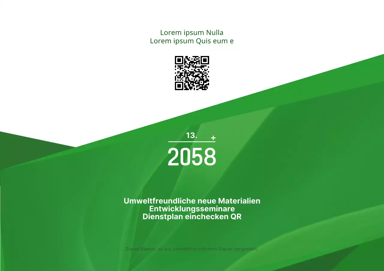 Einfacher Text-Layout-Stil mit grünen und weißen Farben Informationen über grüne Entwicklungsseminare