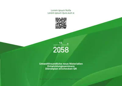 Einfacher Text-Layout-Stil mit grünen und weißen Farben Informationen über grüne Entwicklungsseminare