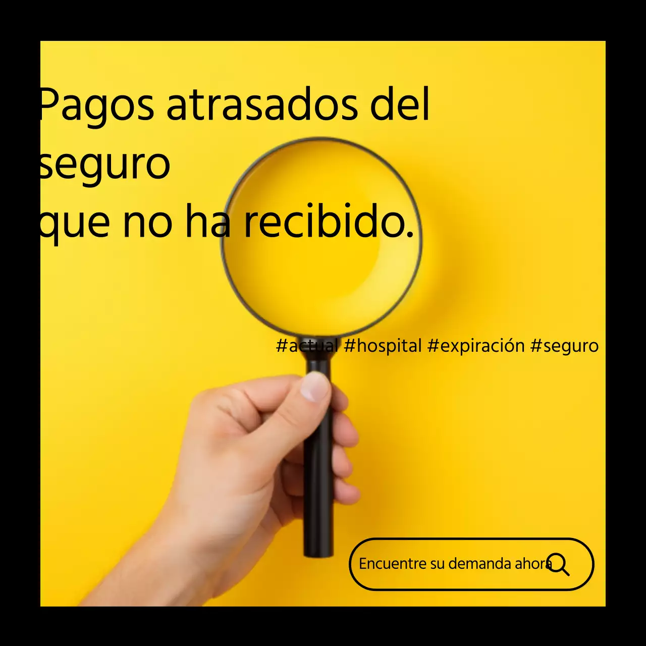 Promover un sencillo servicio en línea de reclamaciones en amarillo y negro