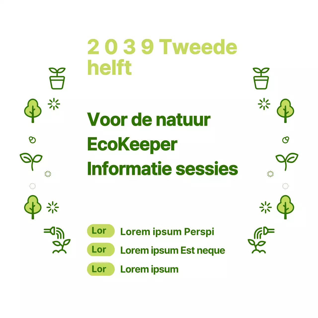 Eenvoudige natuur icoon combinatie stijl in groen en chartreuse Over de eco-stewardship briefing