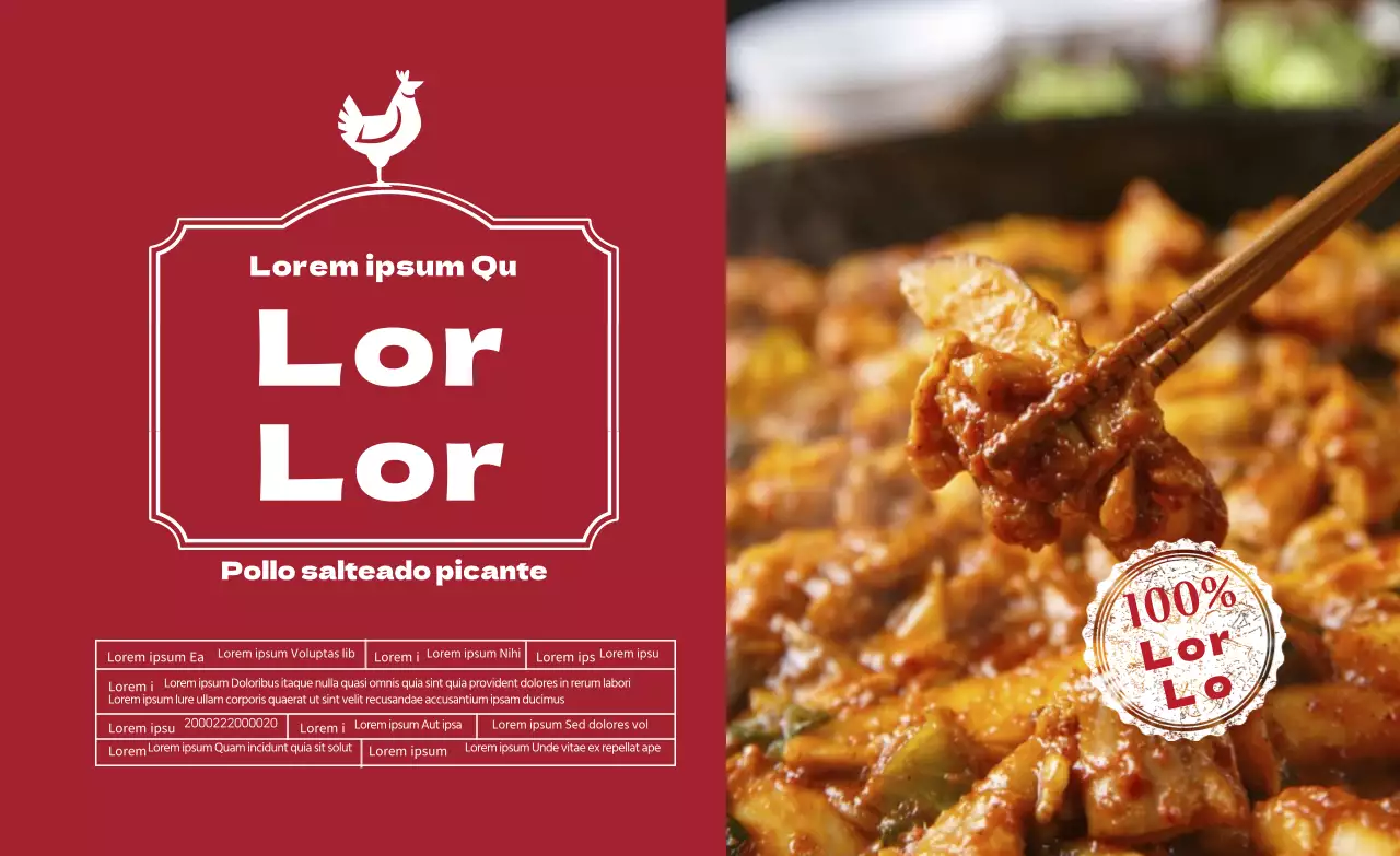 icono rojo foto comida destacada costillas de pollo etiqueta detallada