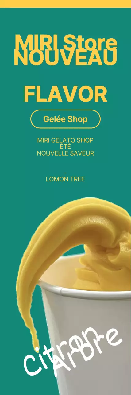 Menu d'été du café de crème glacée au citron en jaune