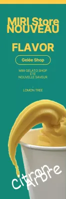 Menu d'été du café de crème glacée au citron en jaune