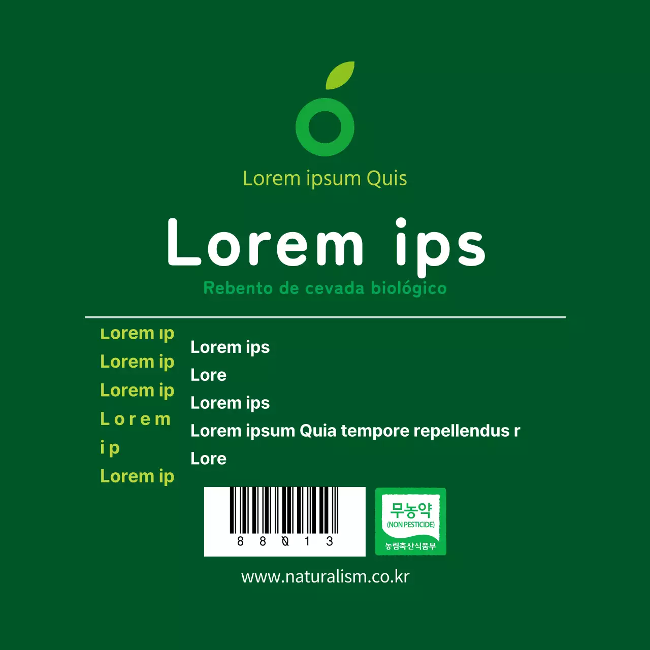 Rótulos de rebentos biológicos com texto verde