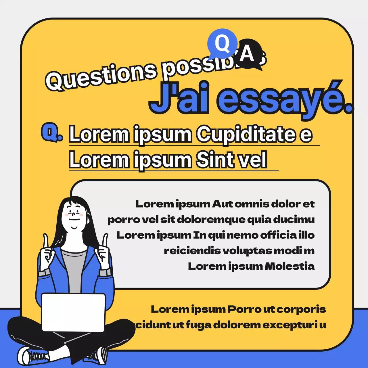 Une simple promotion d'entretien d'embauche bleue et jaune