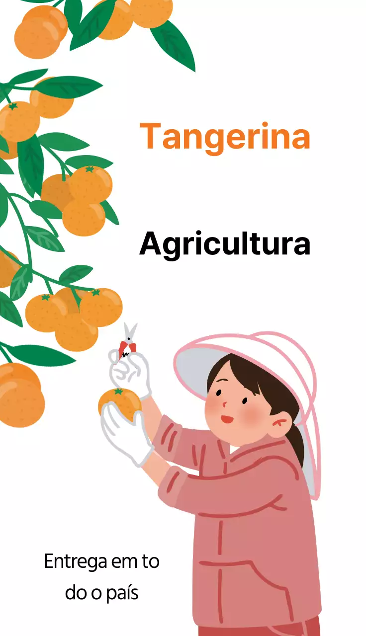 Ilustração laranja de uma quinta de produtos agrícolas