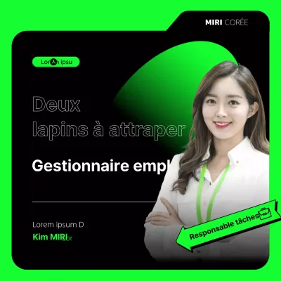 Un simple message d'entretien d'embauche en noir et blanc fluorescent