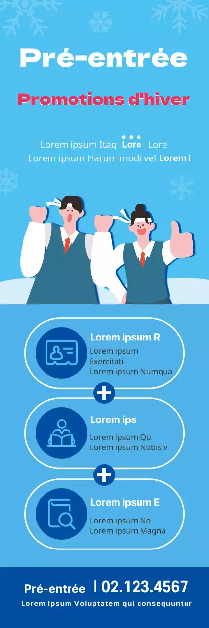 Bleu Rouge Hiver Illustration Admissions Ecole Promotion