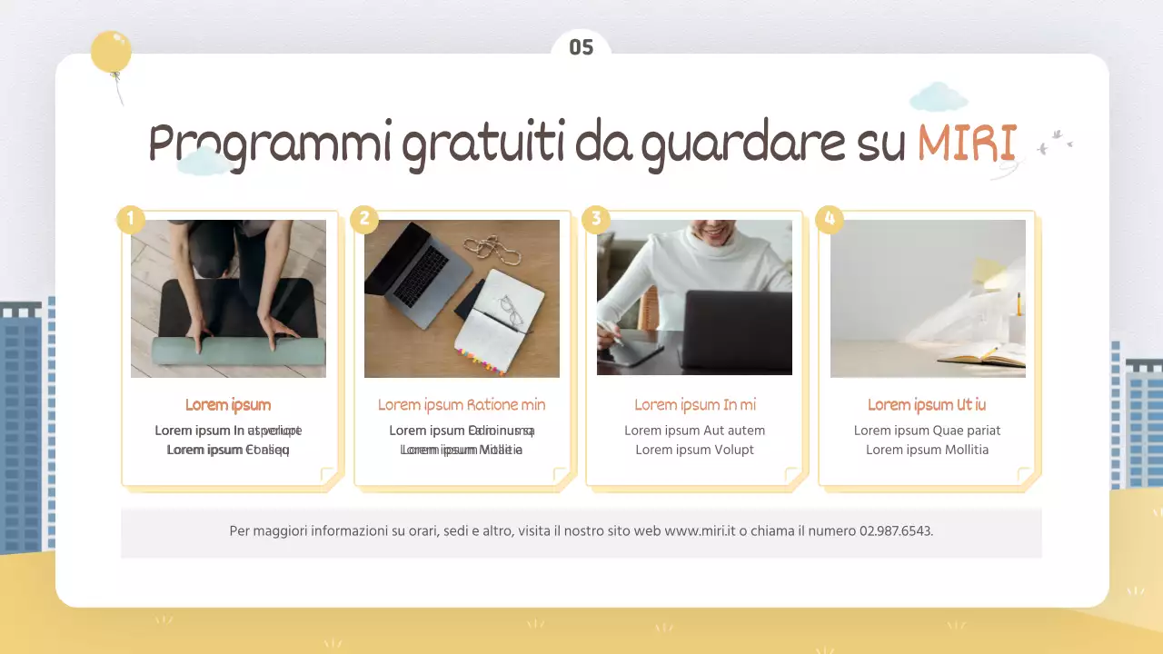 Guida al programma dell'ufficio governativo in giallo e bianco brillante