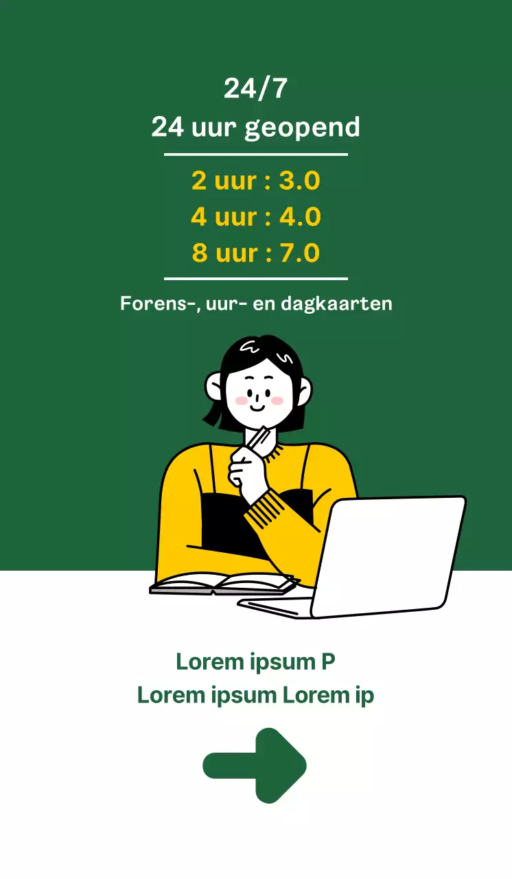Promoot je studiecafé met een schone, groene achtergrond