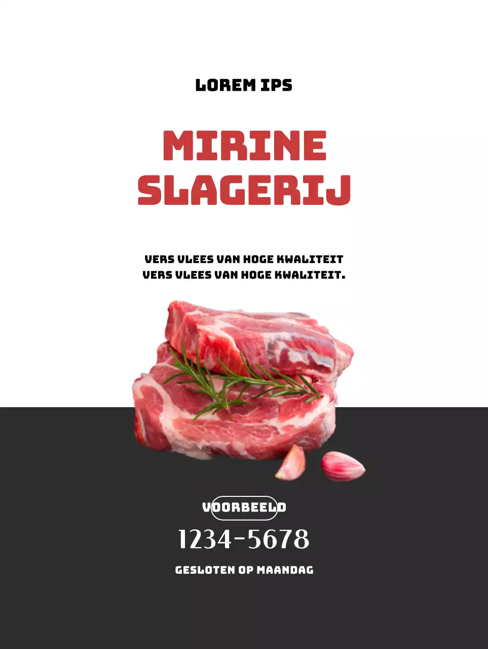 Promoot je slagerij met een strakke witte en grijze look