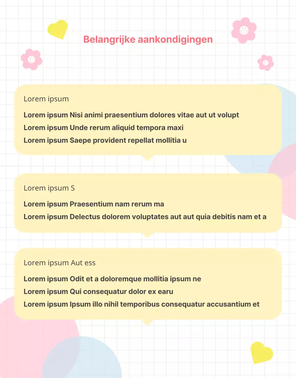 Stationery Store willekeurige doos evenement met pastelkleurige achtergrond