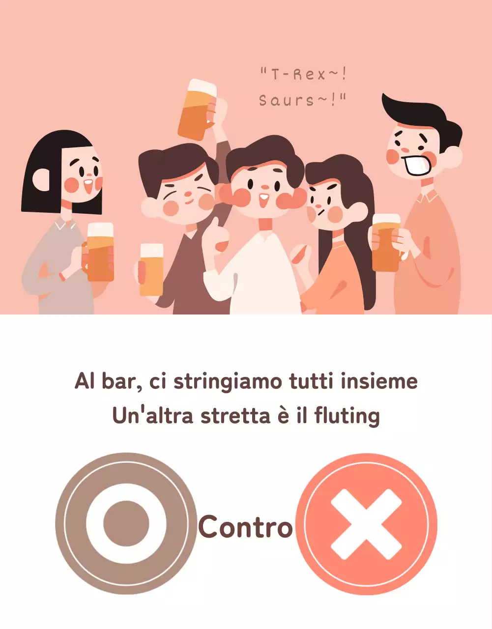 Un semplice post in stile webcomic con sfondo rosa