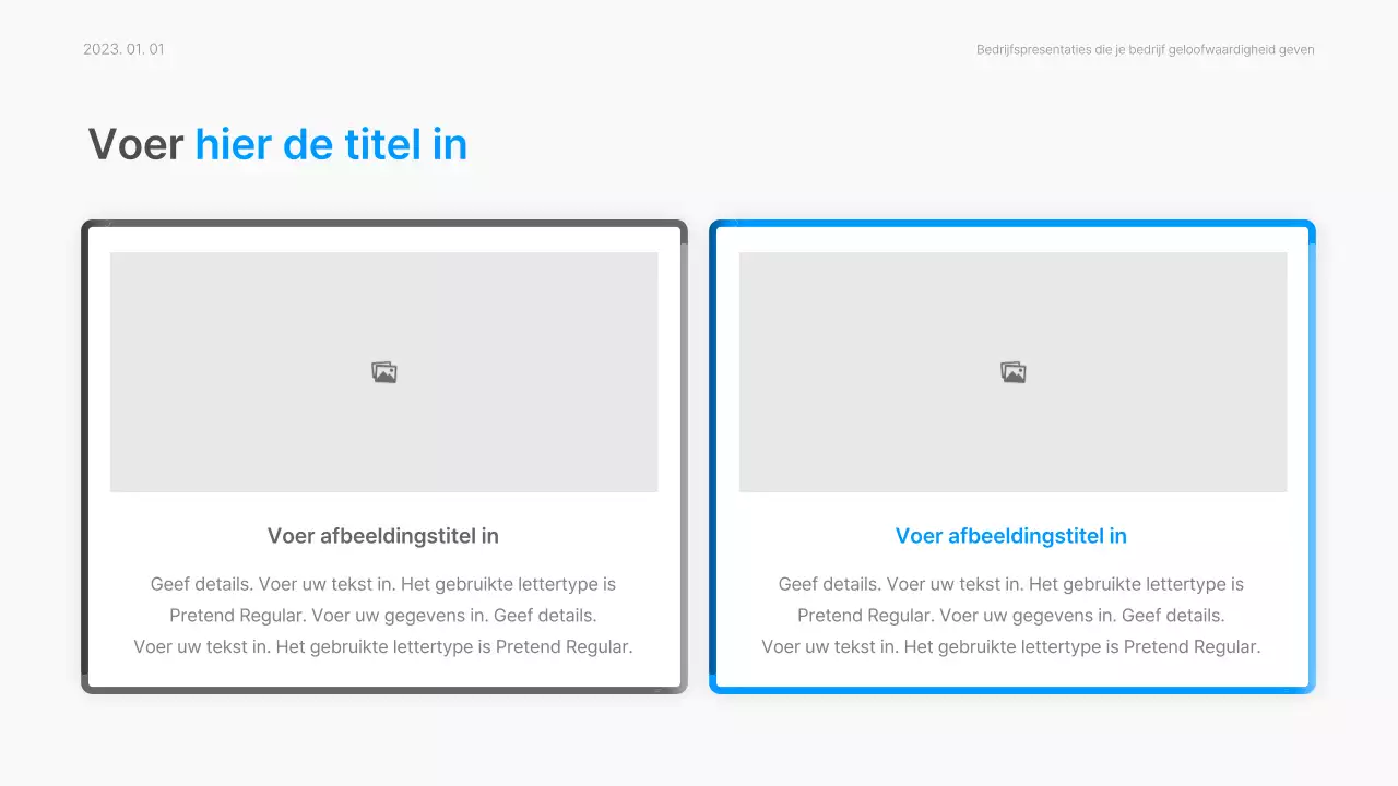 Bedrijfsrapport met een modern kleurverloop in wit en blauw