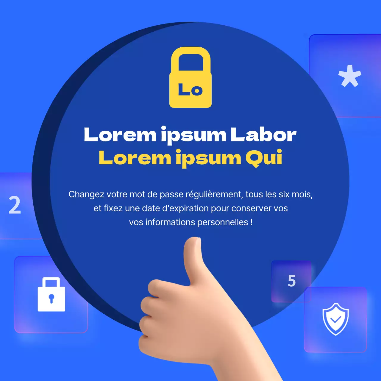 Informations sur les combinaisons de mots de passe bleu et jaune