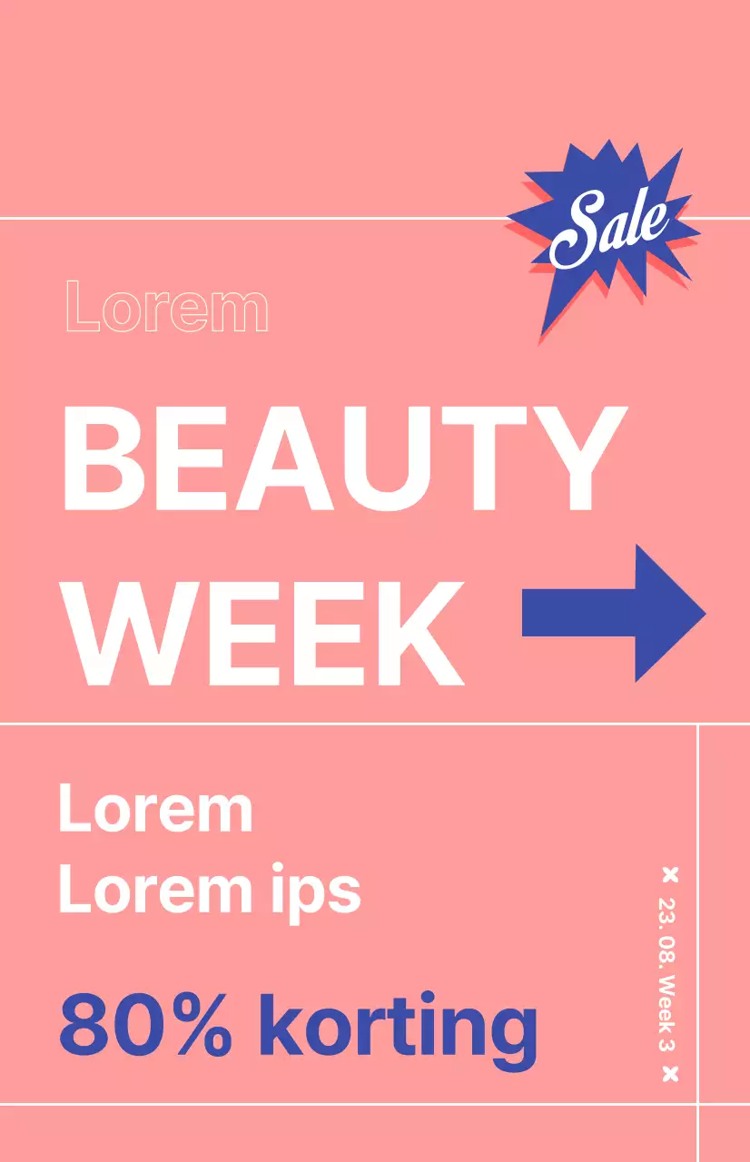 De promotievlag van de schoonheidsmiddelenkorting met roze achtergrond