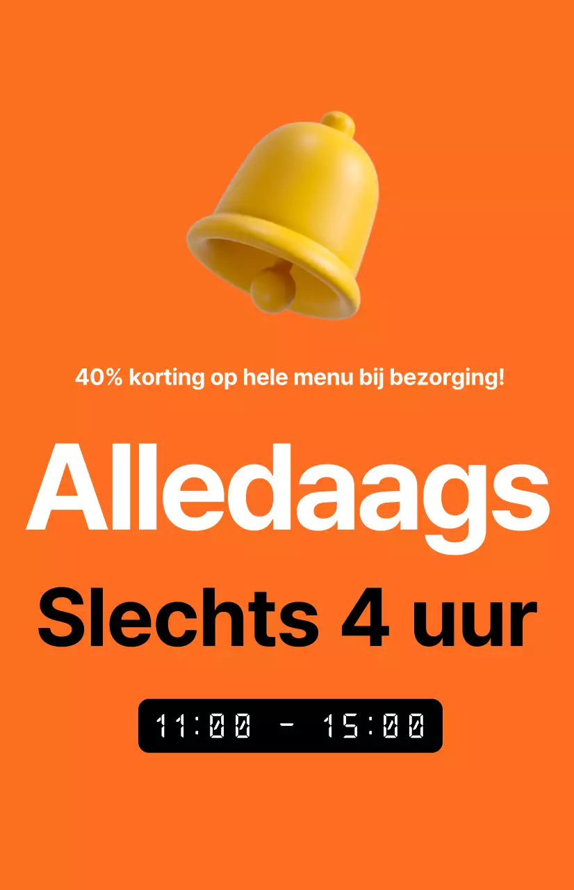 Een pittige tijd verkoop promotie met een afbeelding van een wekker op een oranje achtergrond