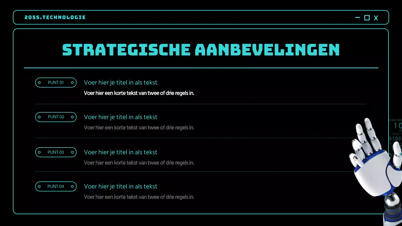 Zwarte en blauwe neonaccenten kijken vooruit naar toekomstige tech trends