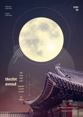 Promoot het oosterse, indigo en paarse Miri Park Full Moon Festival