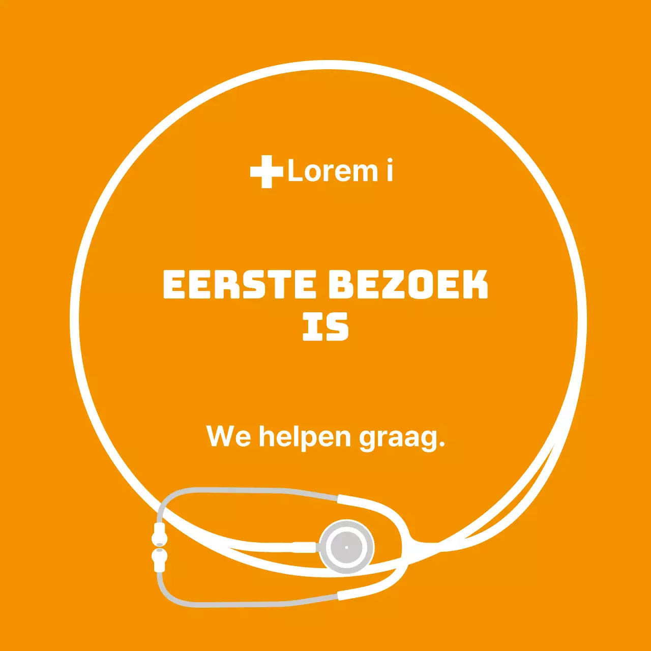 Oranje eenvoudige illustratie algemeen ziekenhuislabel