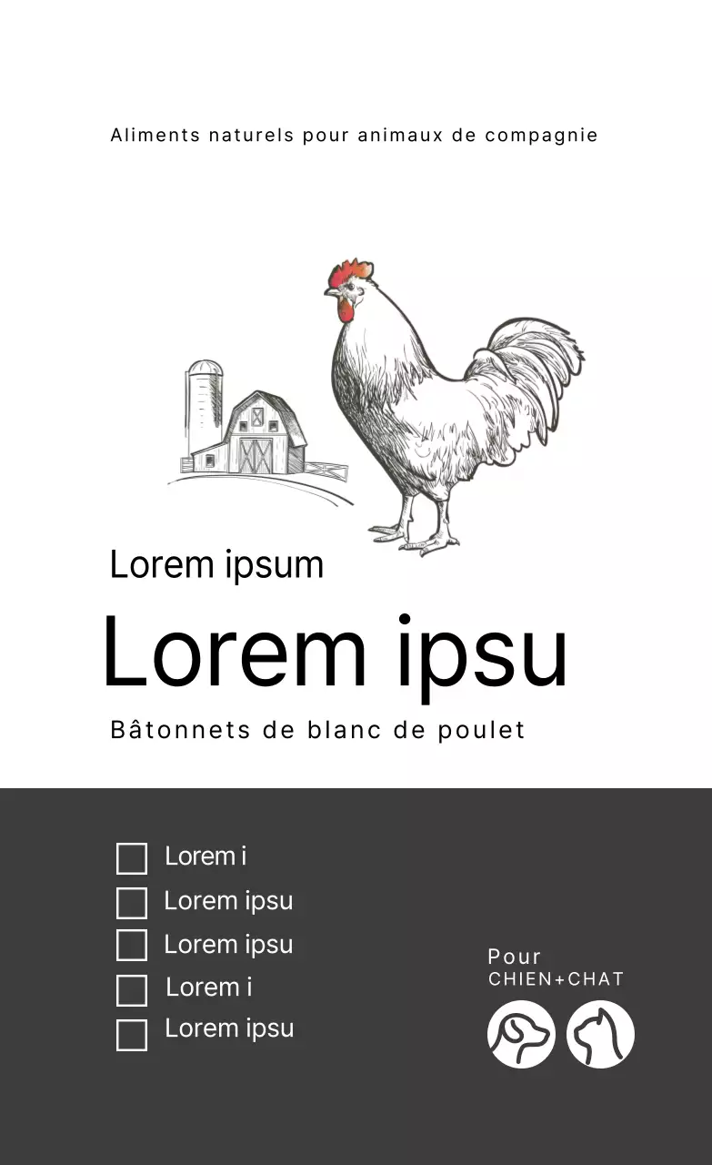 Étiquettes simples et blanches pour les friandises des animaux de compagnie