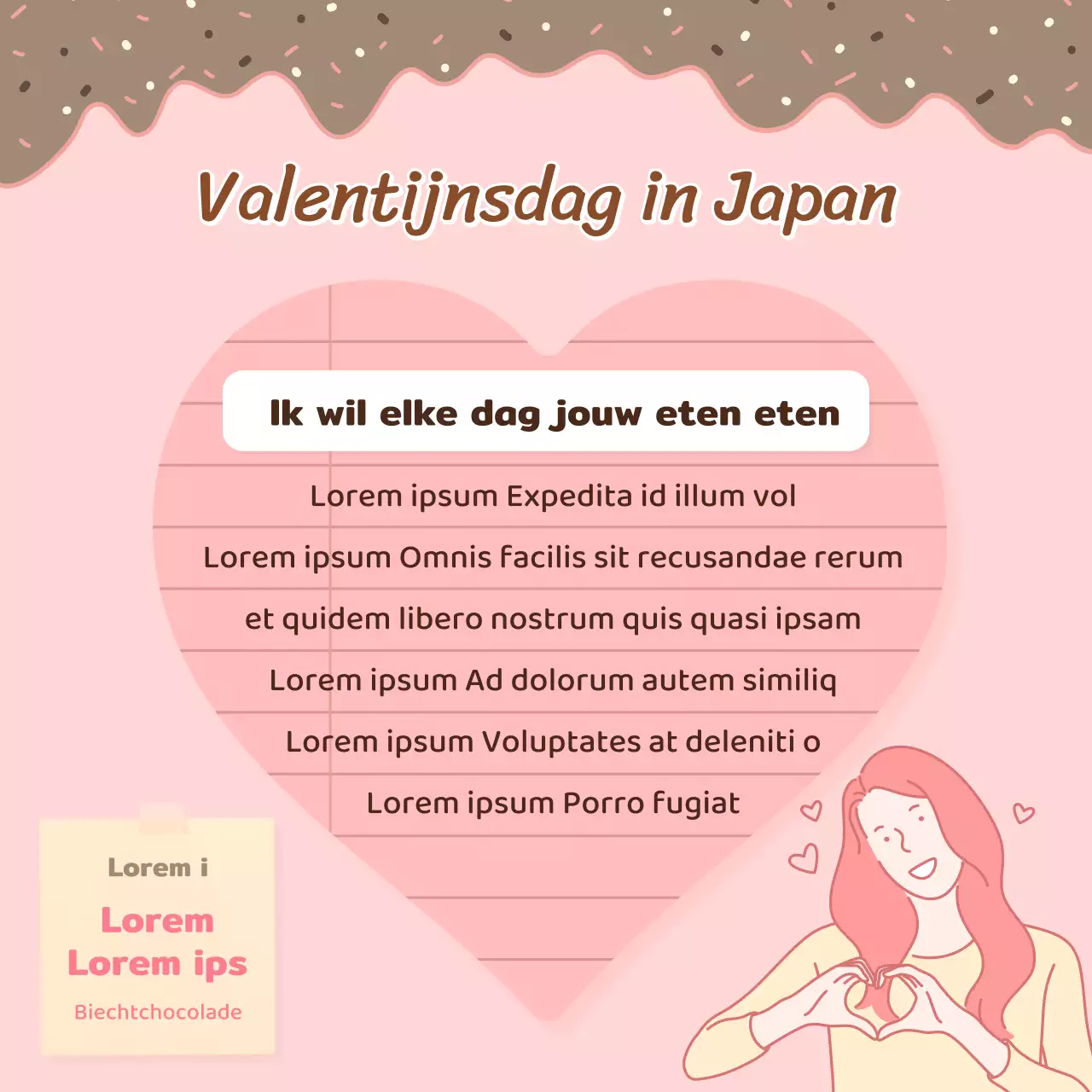 Valentijnskaart voor geliefden met roze achtergrondNieuws