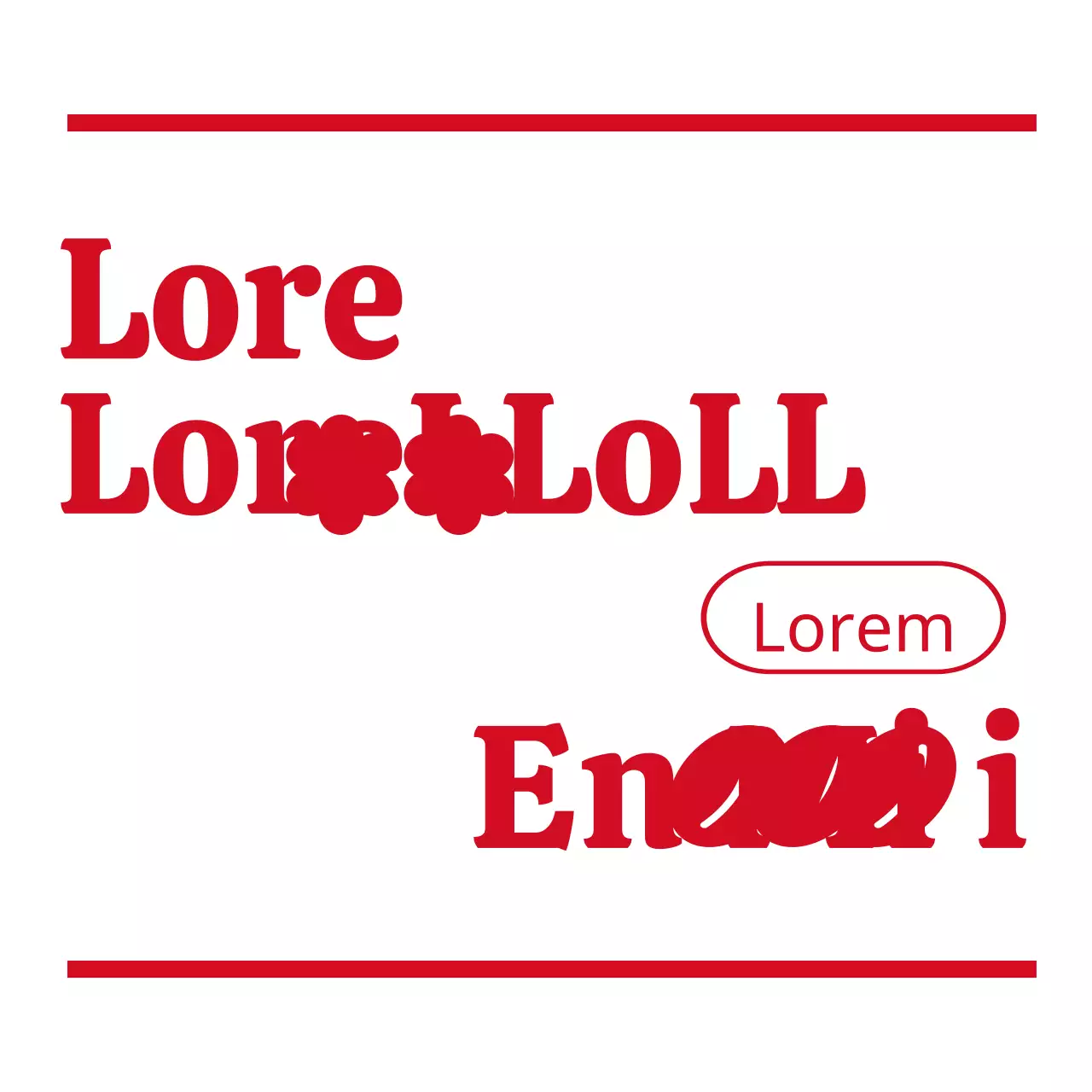 Texte simple et mignon et combinaison d'emoji style café en rouge