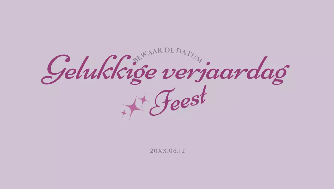 Eenvoudige verjaardagskaart-envelop met tekst en sterillustratie