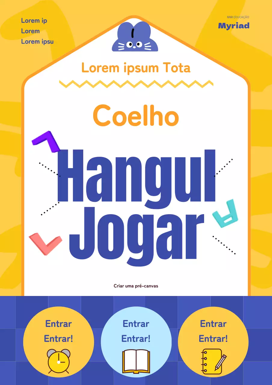 Capa de livro de educação infantil em amarelo e azul