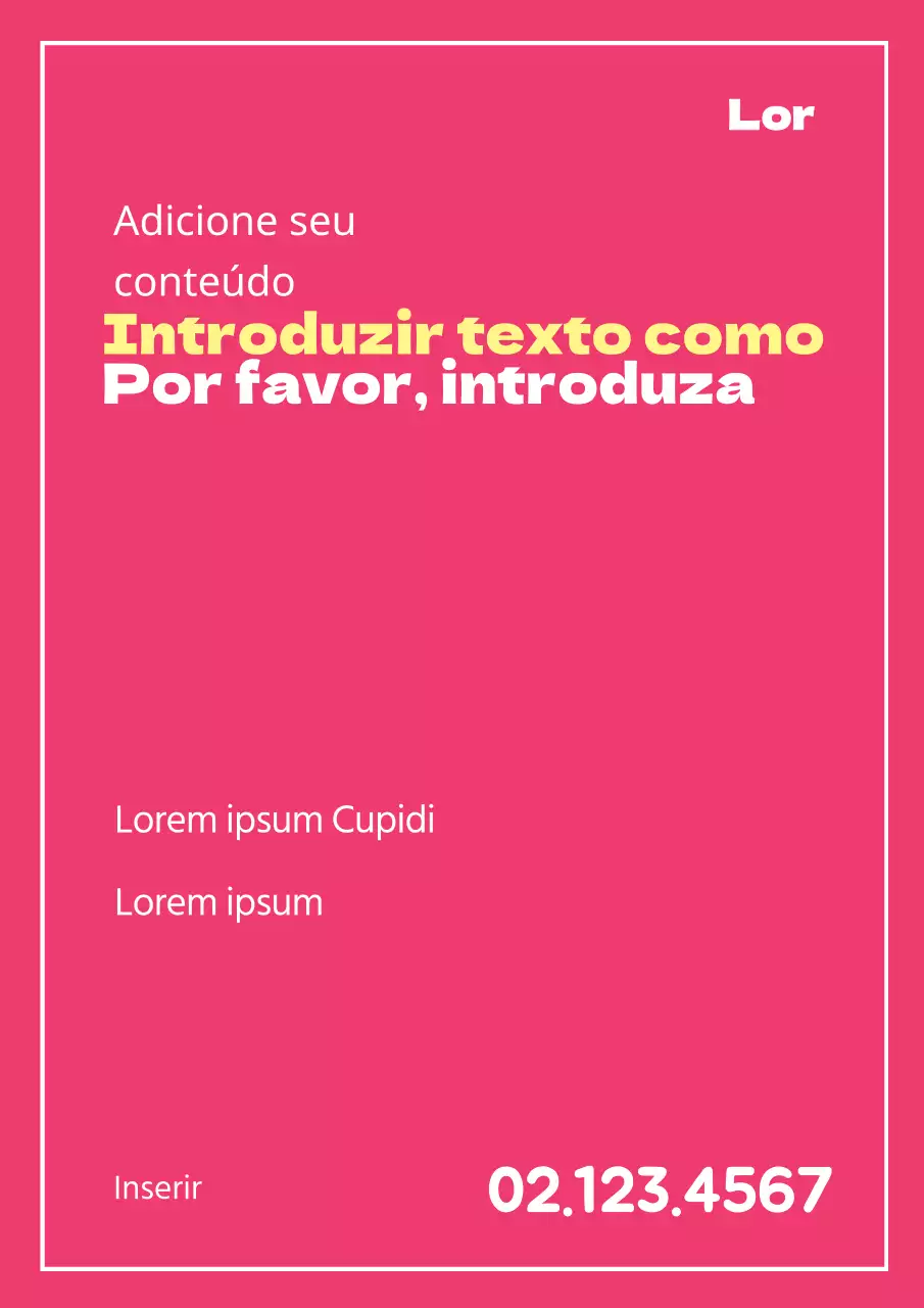 Uma peça promocional simples com texto em rosa choque