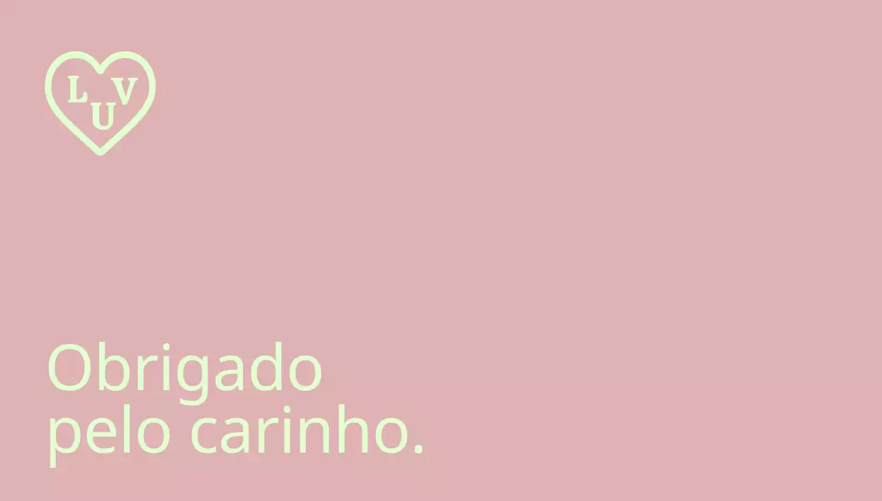 Um envelope de agradecimento simples e de marca com texto e uma ilustração em forma de coração.