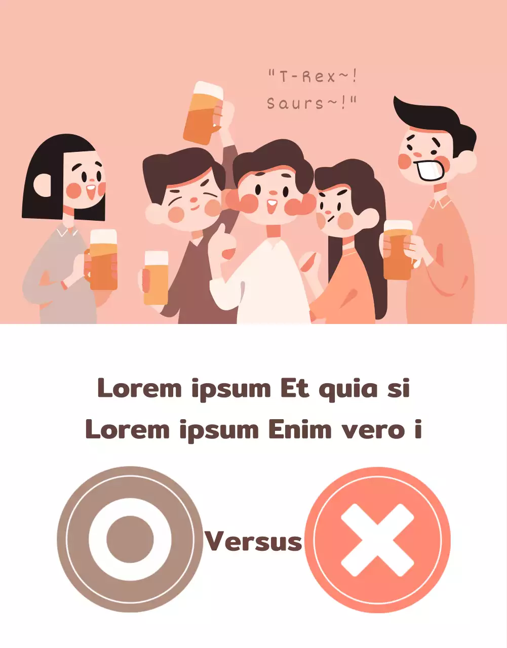 Een eenvoudige post in webcomic-stijl met een roze achtergrond