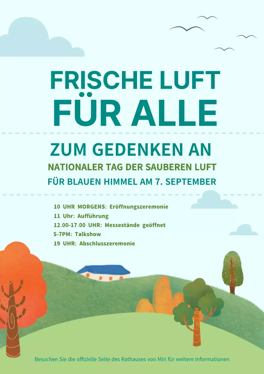 Event-Ankündigung mit Himmel und ruhige Natur Illustration Hintergrund V1