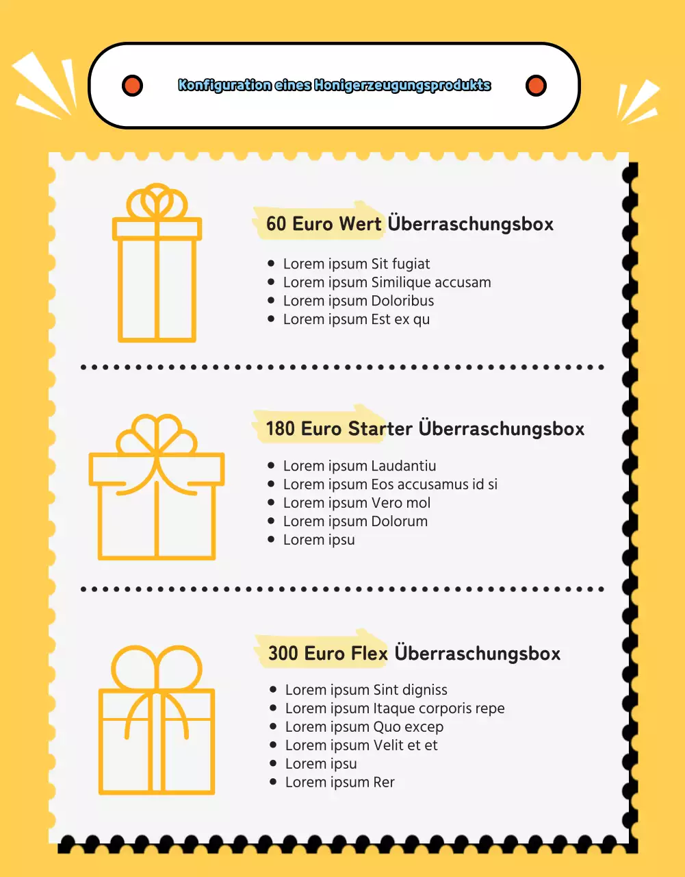 Niedliche gelbe Daku Schreibwaren Zufallsbox