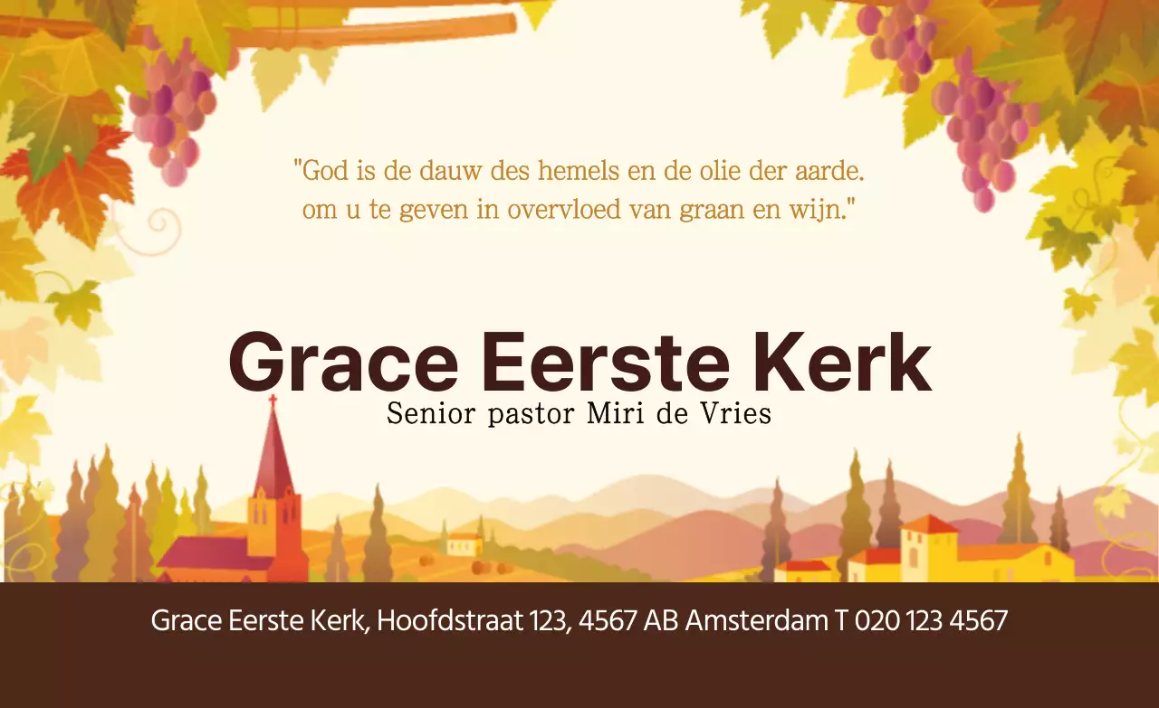 Bruin oranje herfstbladeren illustratie kerk