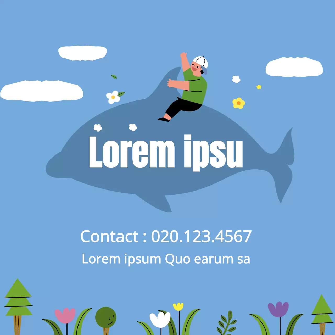 Blauwe leuke illustratie studeerkamer bijles promotie