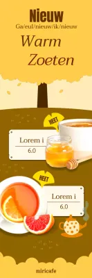 Promoot cafédrankjes met een geel en bruin herfstig ginkgo-concept