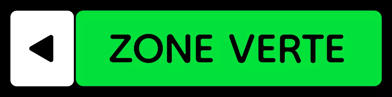 Un guide de zone simple avec un texte de localisation vert bleu violet et une géométrie triangulaire carrée.