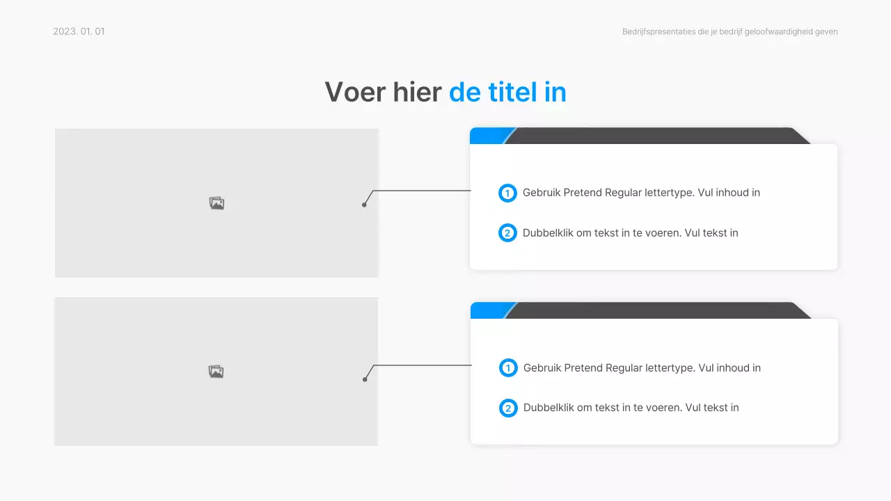 Bedrijfsrapport met een modern kleurverloop in wit en blauw