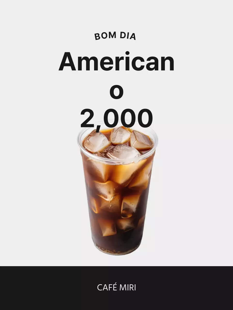 Promova o seu café com imagens de café e tipo de letra preto para um aspeto limpo