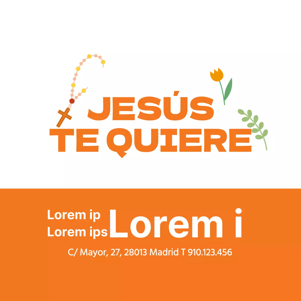 Naranja simple ilustración iglesia