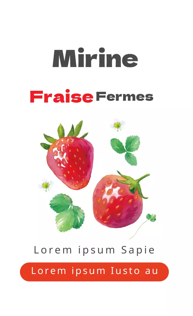 Etiquette de ferme illustrée à l'aquarelle en blanc