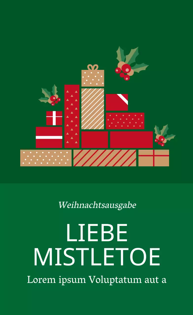 Grün Rot Illustrierte Weihnachtsgeschenk-Etiketten