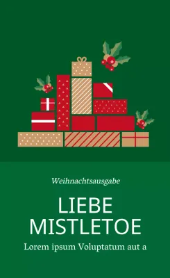Grün Rot Illustrierte Weihnachtsgeschenk-Etiketten