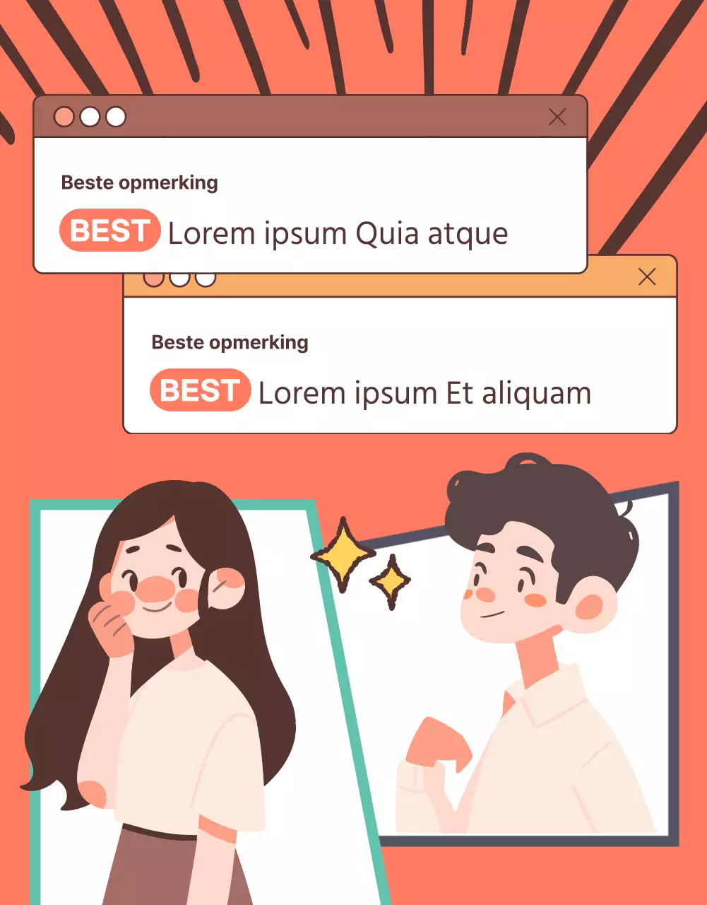 Gag psychologie test in bruin en beige met mint accenten