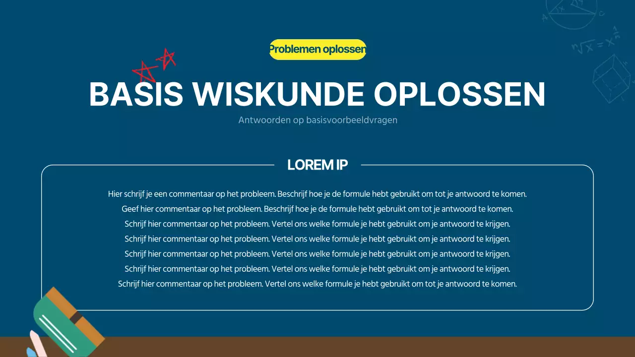 Een marineblauw, kitscherig krijtbord wiskundeboek