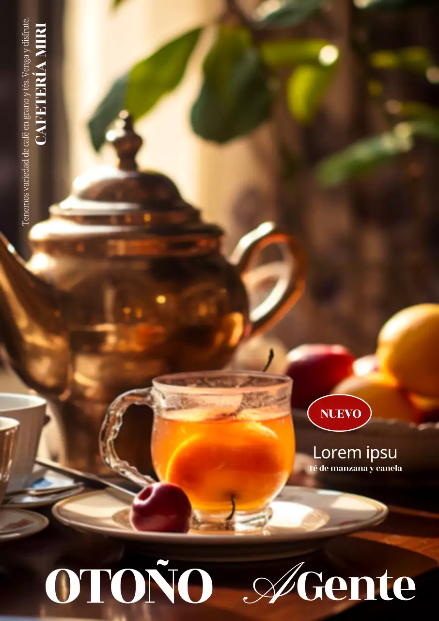 La carta de té de esta otoñal cafetería incluye sentimentales fotos de té con manzana y canela y fuentes inglesas.